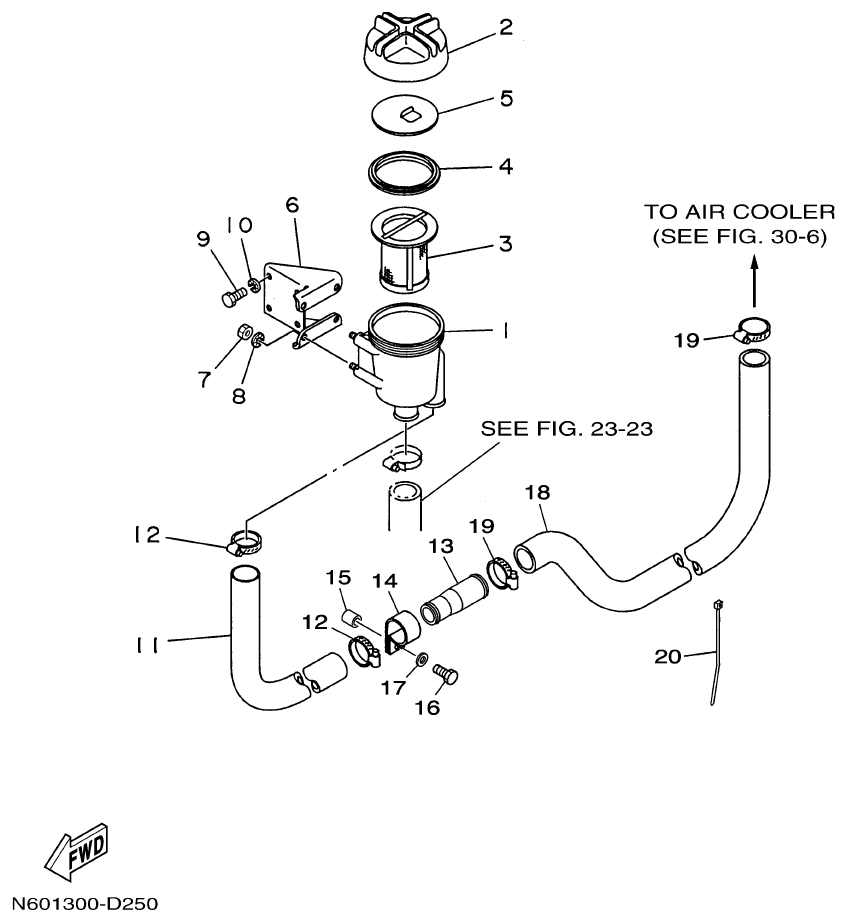 Yamaha ME422STIP2 (N601)STIP1(N611) WATER FILTER parts diagram